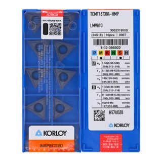 Original Korloy TCMT16T304-HMP LM9810 Carbide Turning Insert - Triangle | Steel, Stainless Steel (10 PCS)