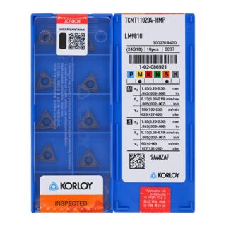 Original Korloy TCMT110204-HMP LM9810 Carbide Turning Insert - Triangle | Steel, Stainless Steel (10 PCS)