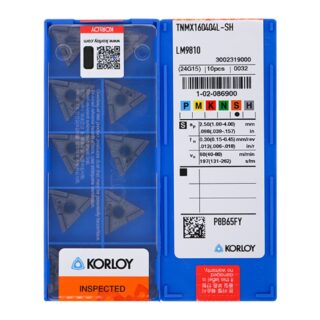 Original Korloy TNMX160404L-SH LM9810 Carbide Turning Insert - Triangle | Steel, Stainless Steel (10 PCS)