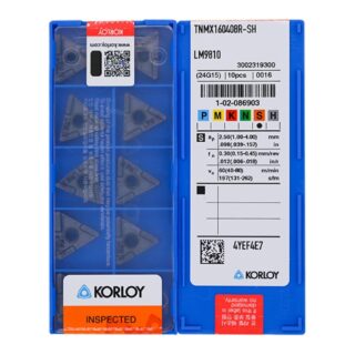 Original Korloy TNMX160408R-SH LM9810 Carbide Turning Insert - Triangle | Steel, Stainless Steel (10 PCS)