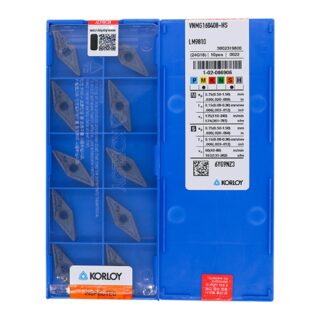 Original Korloy VNMG160408-HS LM9810 Carbide Turning Insert - Diamond 35° | Steel, Stainless Steel (10 PCS)