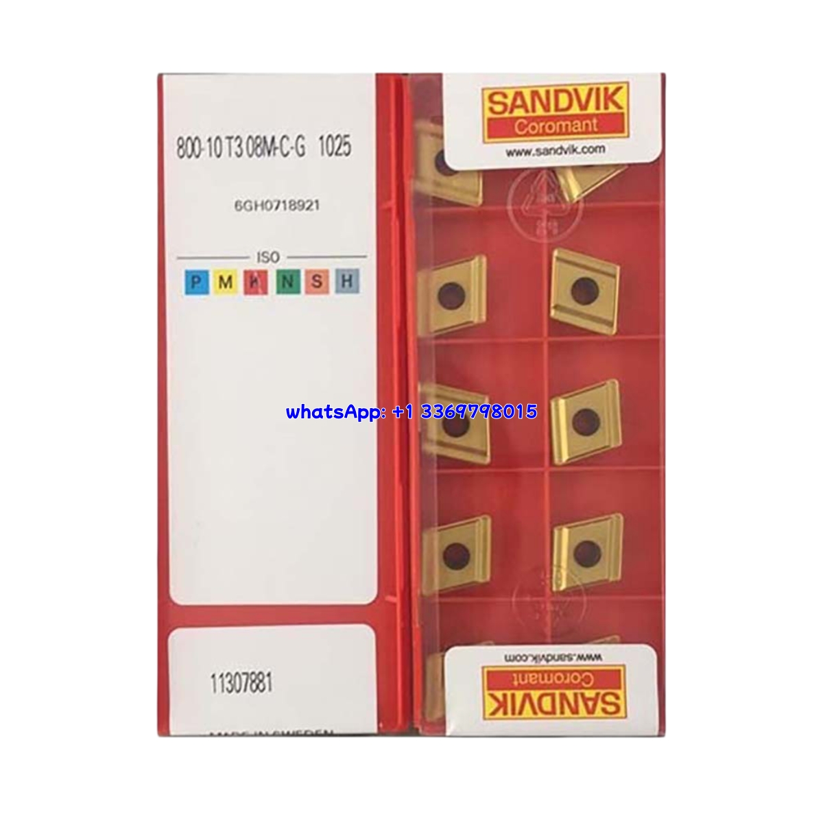 Sandvik 800-10T308M-C-G Carbide Turning Insert