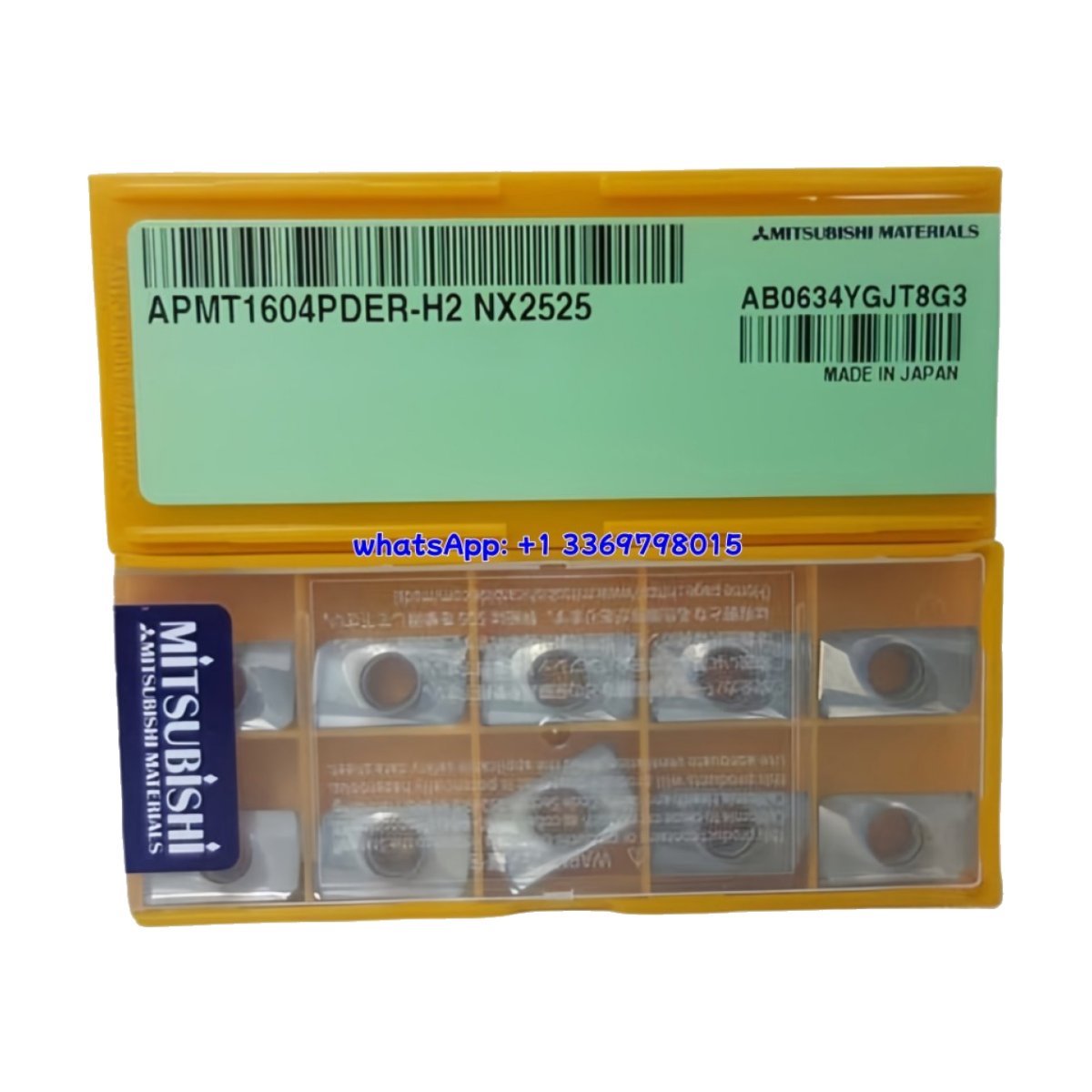 Original Mitsubishi APMT1604PDER-H2 NX2525 Carbide Insert - Parallelogram 85° | Steel (10 PCS)