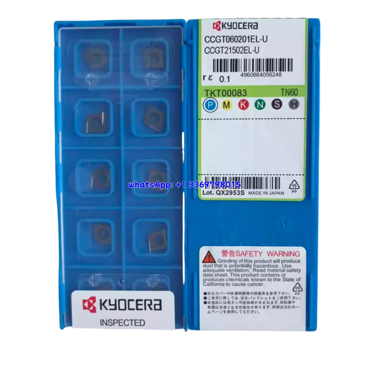 Kyocera CCGT060201EL-U Carbide Insert - Diamond 80° (10 PCS)