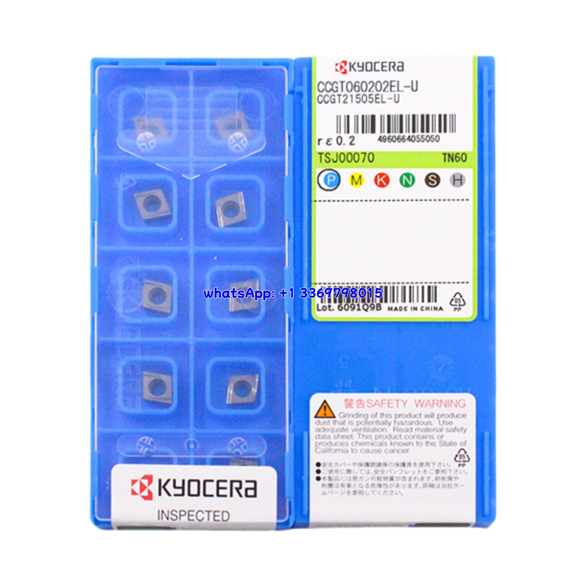 Kyocera CCGT060202EL-U Carbide Insert - Diamond 80° (10 PCS)