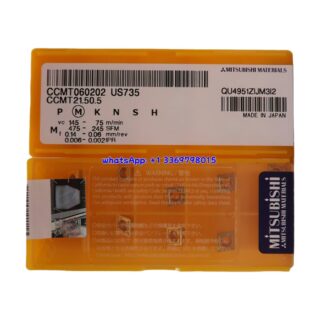 Original Mitsubishi CCMT060202-US735 US735 Carbide Insert - Diamond 80° | Steel (10 PCS)