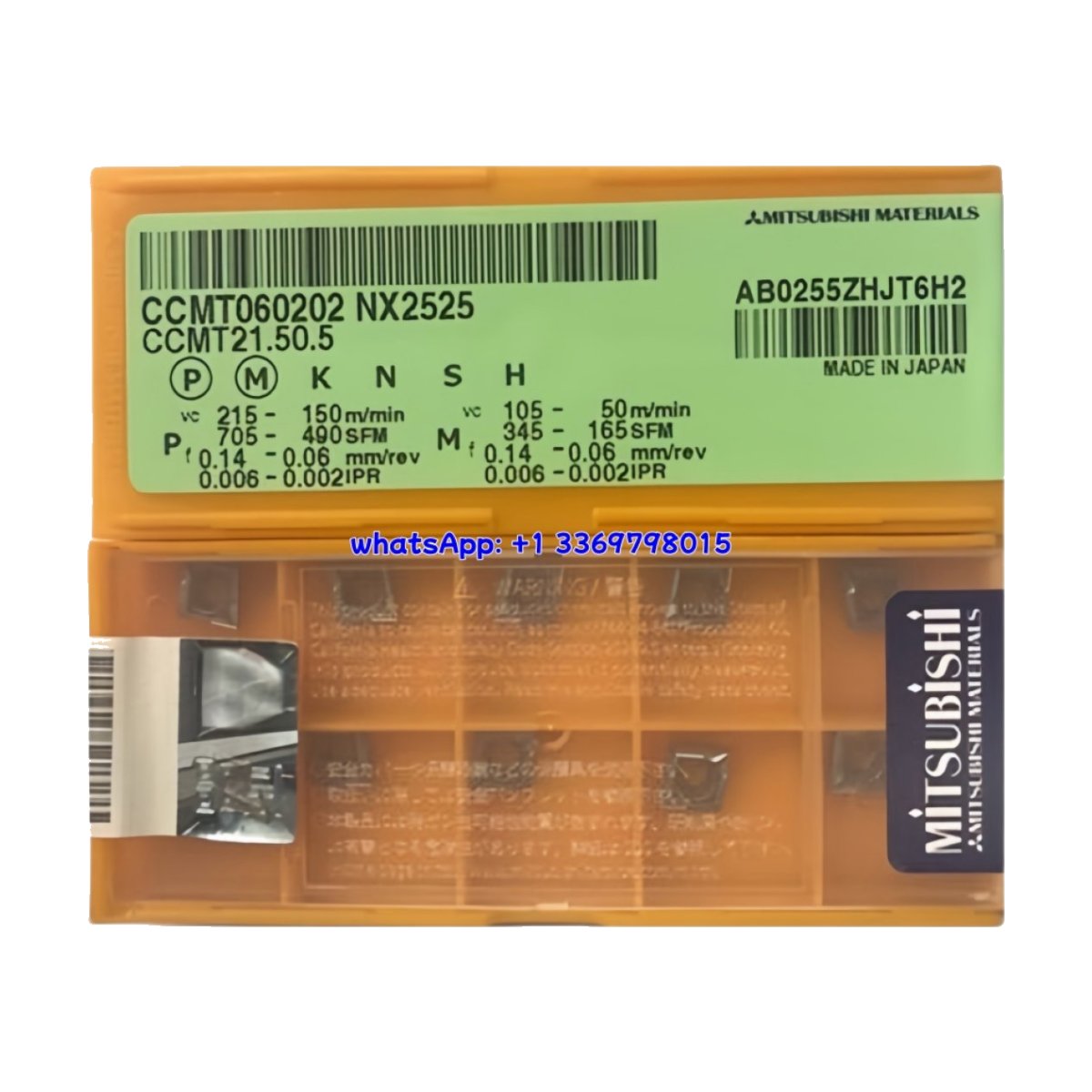 Original Mitsubishi CCMT060202 NX2525 Carbide Insert - Diamond 80° | Steel (10 PCS)