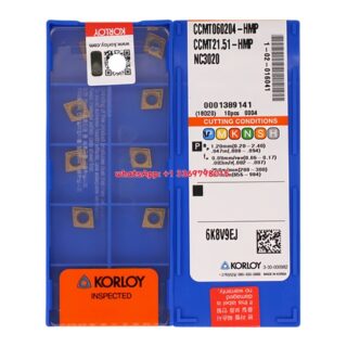 Original Korloy CCMT060204-HMP NC3020 Carbide Turning Insert - Diamond 80° | Cast Iron (10 PCS)
