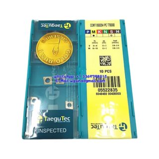 Original TaeguTec CCMT060204-PC TT9080 Carbide Insert - Diamond 80° | Stainless Steel & More (10 PCS)