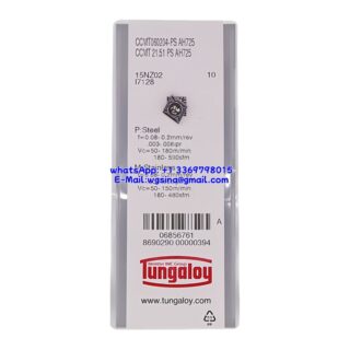 Original Tungaloy CCMT060204-PS-AH725 AH725 Carbide Insert - Diamond 80° | Stainless Steel & More (10 PCS)