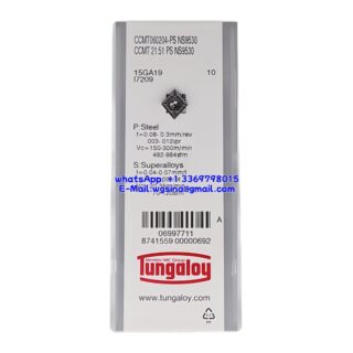 Original Tungaloy CCMT060204-PS-NS9530 NS9530 Carbide Insert - Diamond 80° (10 PCS)