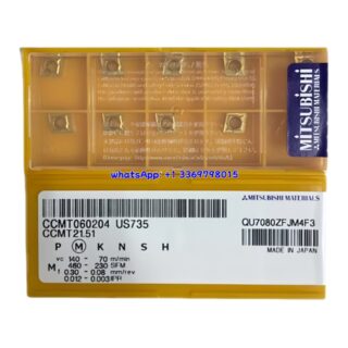 Original Mitsubishi CCMT060204 US735 Carbide Insert - Diamond 80° | Steel & More (10 PCS)