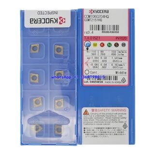 Original Kyocera CCMT060204HQ PV7020 Carbide Insert - Diamond 80° | Stainless Steel (10 PCS)
