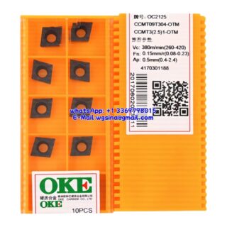 Original OKE CCMT09T304-OTM OC2125 Carbide Insert - Diamond 80° (10 PCS)