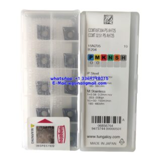 Original Tungaloy CCMT09T304-PS AH725 Carbide Insert - Diamond 80° | Stainless Steel & More (10 PCS)