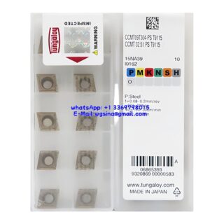 Original Tungaloy CCMT09T304-PS T9115 Carbide Insert - Diamond 80° | Steel (10 PCS)