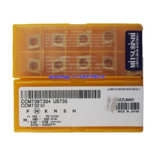 Original Mitsubishi CCMT09T304-US735 US735 Carbide Insert - Diamond 80° | Steel (10 PCS)