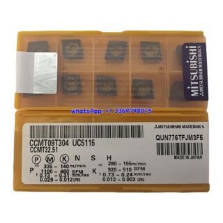 Original Mitsubishi CCMT09T304 UC5115 Carbide Insert - Diamond 80° | Cast Iron, Titanium (10 PCS)