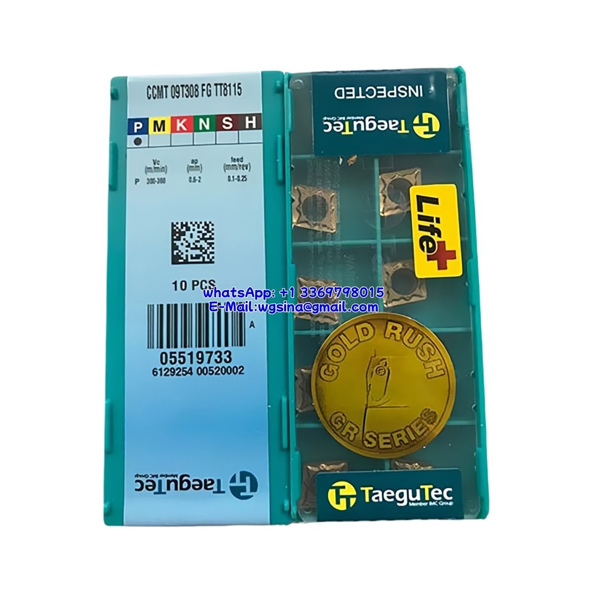Original TaeguTec CCMT09T308-FG TT8115 Carbide Insert - Diamond 80° (10 PCS)