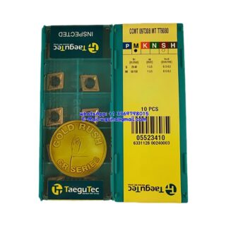 Original TaeguTec CCMT120408-PC TT9080 Carbide Turning Insert - Diamond 80° | Stainless Steel & More (10 PCS)