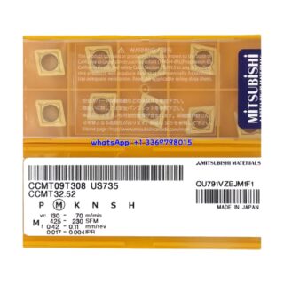 Original Mitsubishi CCMT09T308 US735 Carbide Insert - Diamond 80° | Steel (10 PCS)
