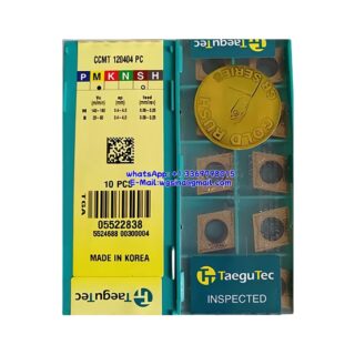 Original TaeguTec CCMT120404-PC TT9080 Carbide Insert - Diamond 80° | Stainless Steel & More (10 PCS)