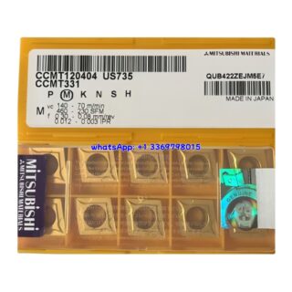Original Mitsubishi CCMT120404 US735 Carbide Insert - Diamond 80° | Steel, Stainless Steel (10 PCS)