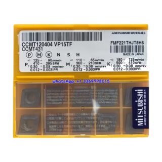 Original Mitsubishi CCMT120404 VP15TF Carbide Insert - Diamond 80° | Steel, Stainless Steel (10 PCS)