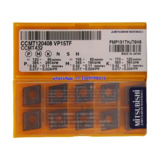 Original Mitsubishi CCMT120408-VP15TF VP15TF Carbide Insert - Diamond 80° | Steel, Stainless Steel (10 PCS)