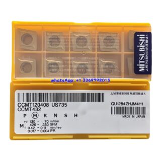 Original Mitsubishi CCMT120408 US735 Carbide Insert - Diamond 80° | Steel & More (10 PCS)