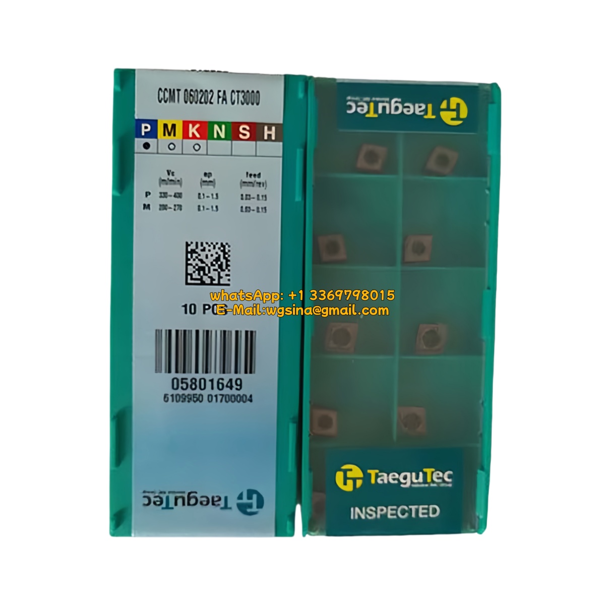 Taegutec 060202 CT3000 Carbide Insert | Cast Iron, Titanium (10 PCS)