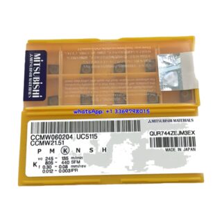 Original Mitsubishi CCMW060204 UC5115 Carbide Insert - Diamond 80° | Steel (10 PCS)