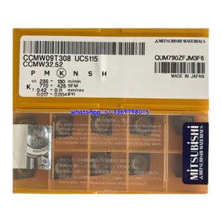 Original Mitsubishi CCMW09T308 UC5115 Carbide Insert - Diamond 80° | Steel & More (10 PCS)