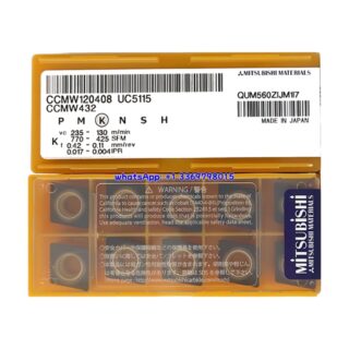 Original Mitsubishi CCMW120408 UC5115 Carbide Insert - Diamond 80° | Steel (10 PCS)