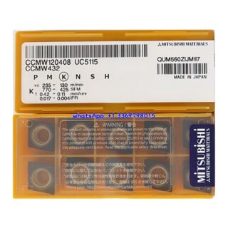 Original Mitsubishi CCMW120408 UC5115 Carbide Insert - Diamond 80° | Steel (10 PCS)