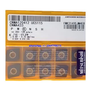 Original Mitsubishi CNMA120412 UC5115 Carbide Insert - Diamond 80° | Cast Iron, Non-ferrous (10 PCS)