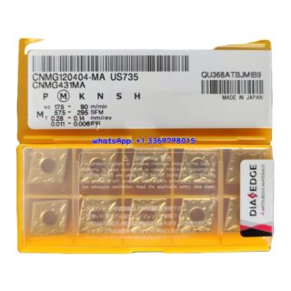 Original Mitsubishi CNMG120404-MA US735 Carbide Insert - Diamond 80° | Steel & More (10 PCS)