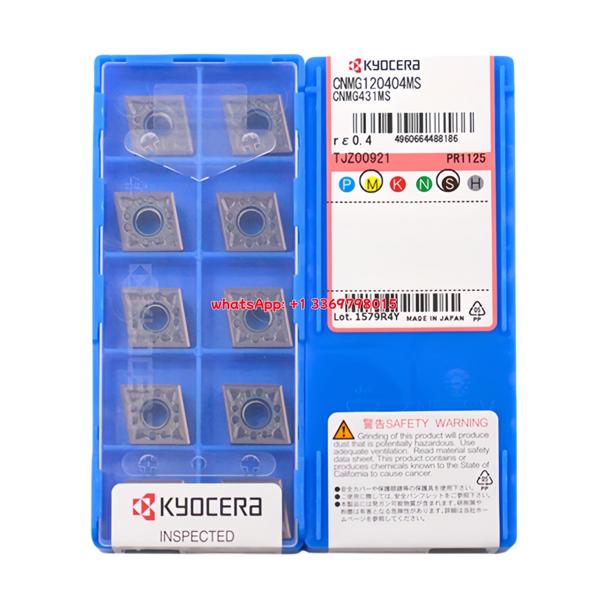 Kyocera CNMG120404-MS PR1125 Carbide Insert - Diamond 80° | Steel, Stainless Steel (10 PCS)
