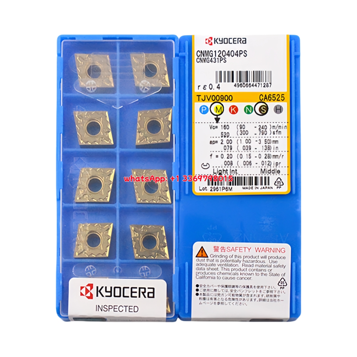 Kyocera CNMG120404-PS CA6525 Carbide Insert - Diamond 80° | Steel & More (10 PCS)