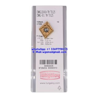 Original Tungaloy CNMG120404-TM-T9125 T9125 Carbide Insert - Diamond 80° | Steel (10 PCS)