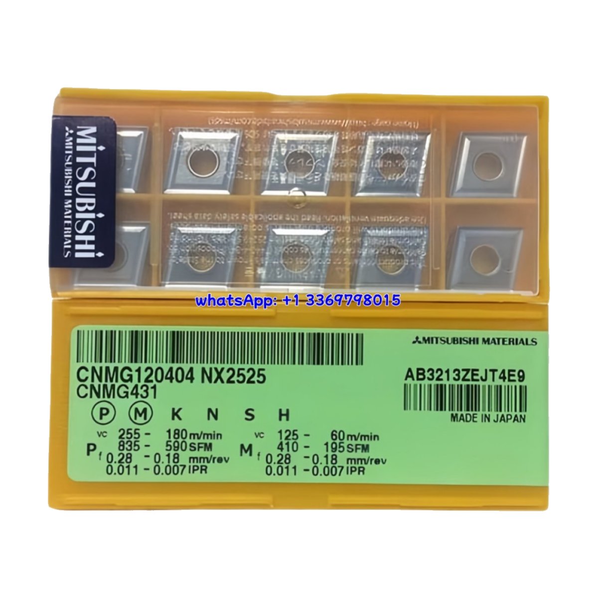 Original Mitsubishi CNMG120404 NX2525 Carbide Insert - Diamond 80° | Steel (10 PCS)