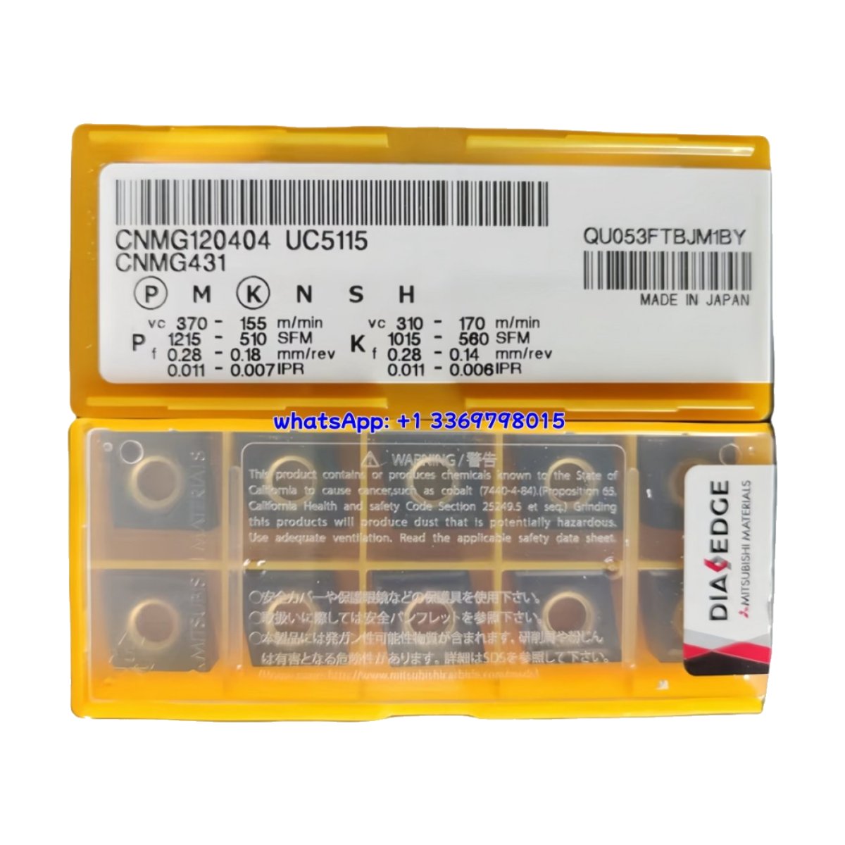 Original Mitsubishi CNMG120404 UC5115 Carbide Insert - Diamond 80° | Steel (10 PCS)