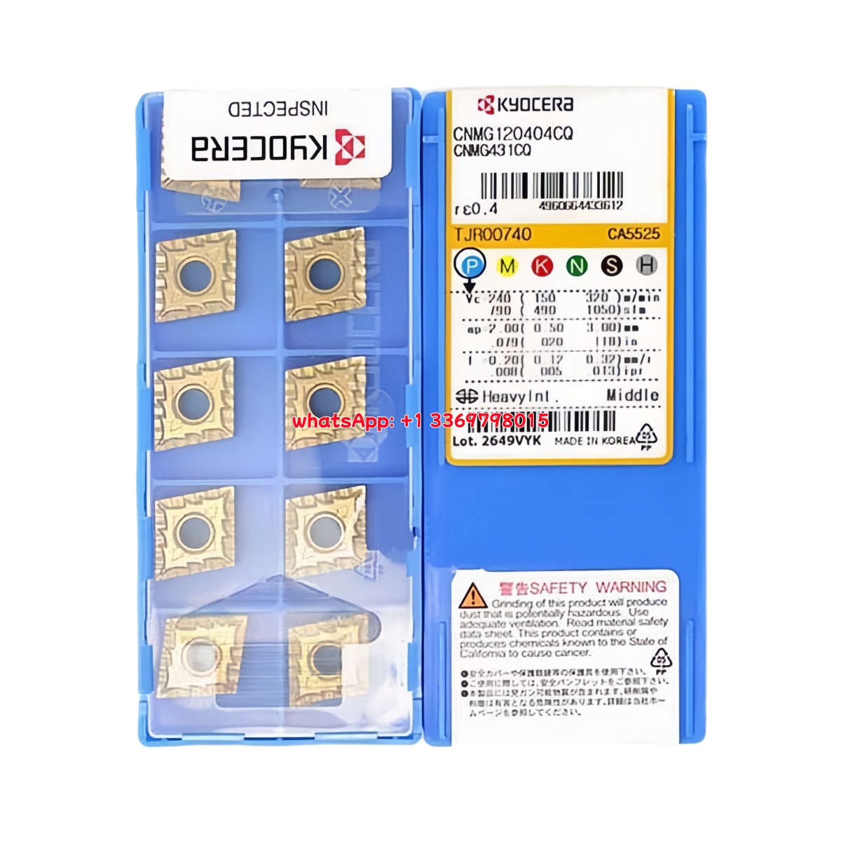 Kyocera CNMG120404CQ CA5525 Carbide Insert - Diamond 80° | Steel (10 PCS)