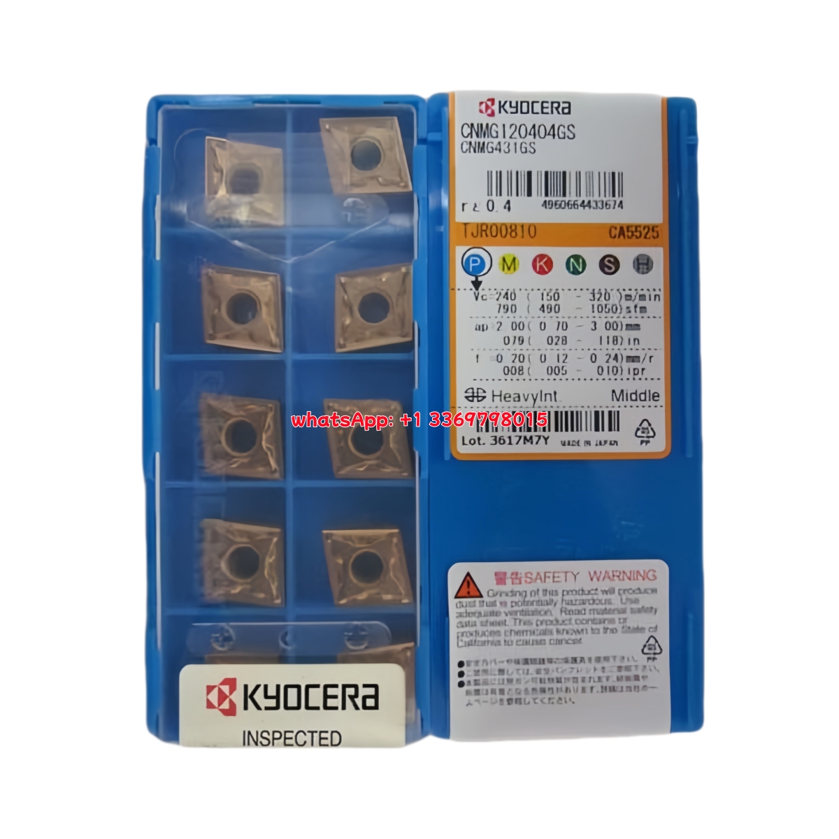Kyocera CNMG120404GS CA5525 Carbide Insert - Diamond 80° | Steel (10 PCS)