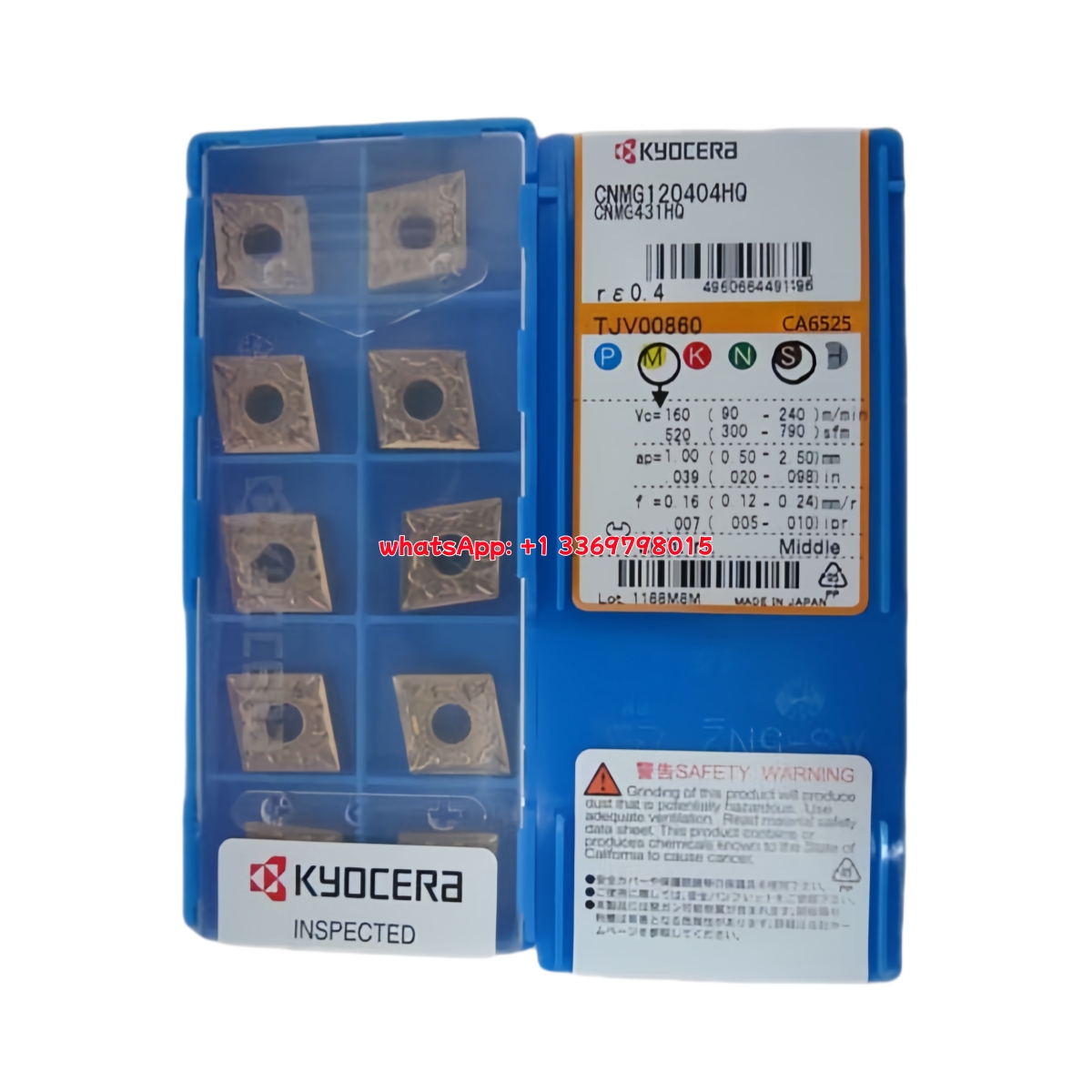 Kyocera CNMG120404HQ CA6525 Carbide Insert - Diamond 80° | Steel & More (10 PCS)