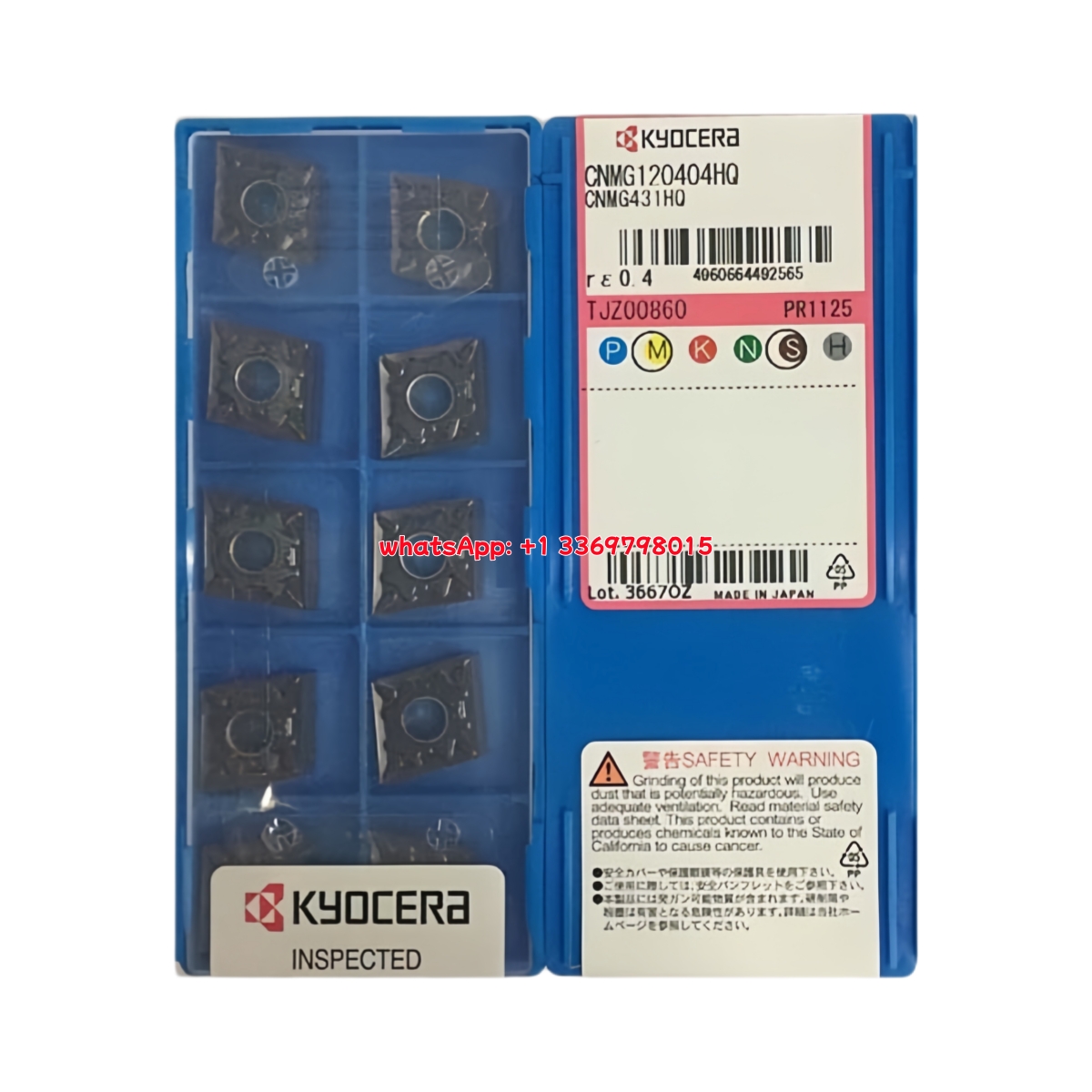 Kyocera CNMG120404HQ PR1125 Carbide Insert - Diamond 80° (10 PCS)