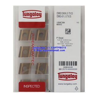 Original Tungaloy CNMG120404L-S T9125 Carbide Insert - Diamond 80° | Steel (10 PCS)