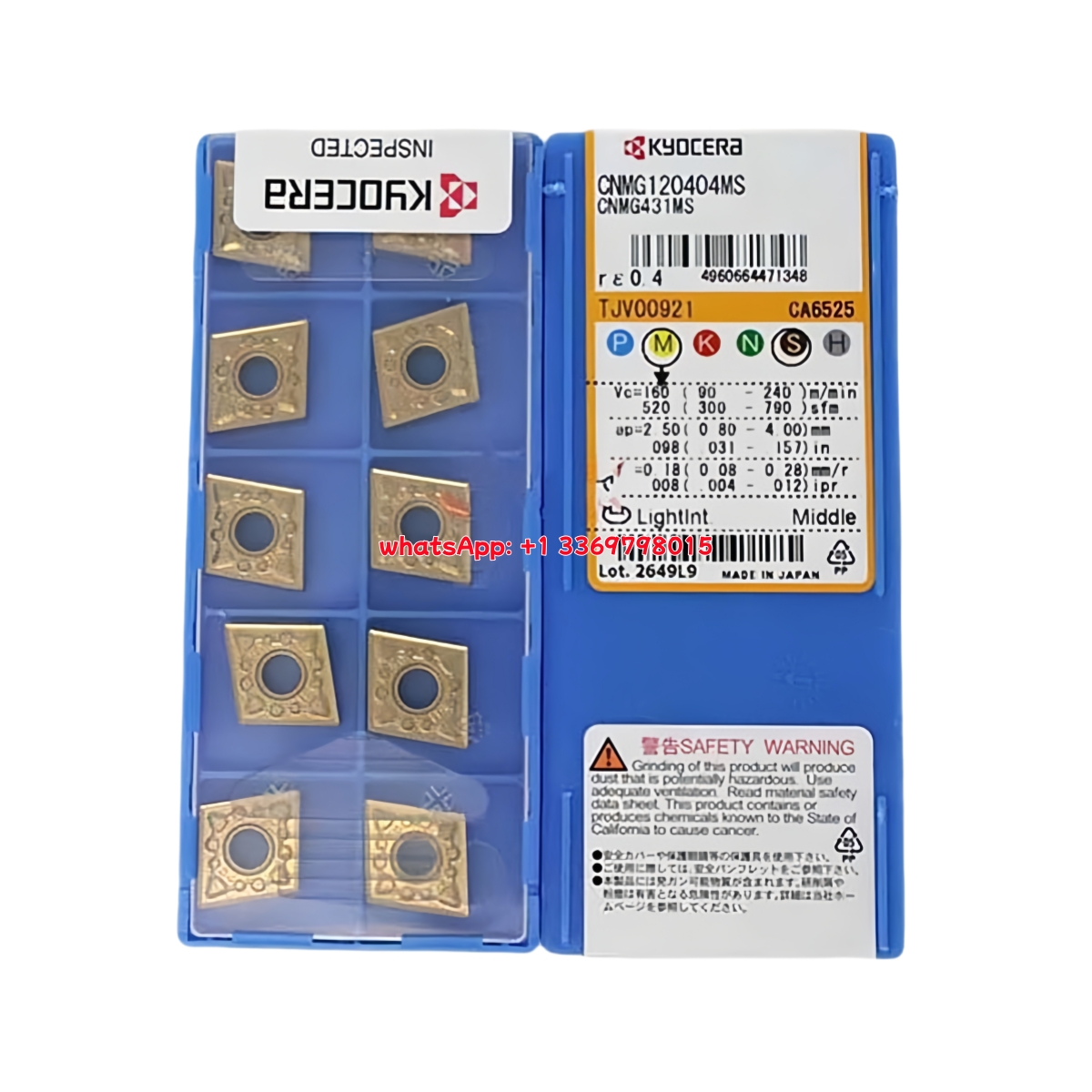 Kyocera CNMG120404MS CA6525 Carbide Insert - Diamond 80° | Steel & More (10 PCS)