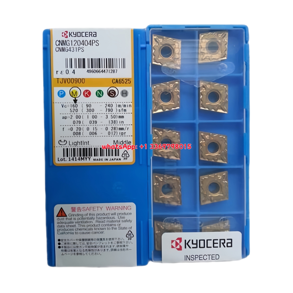 Kyocera CNMG120404PS CA6525 Carbide Insert - Diamond 80° | Steel & More (10 PCS)