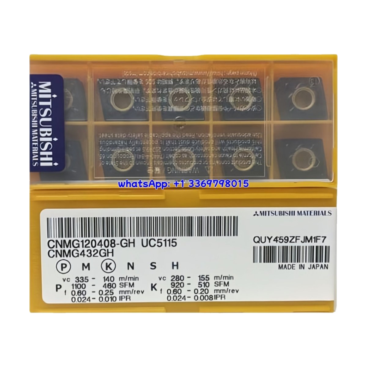 Original Mitsubishi CNMG120408-GH UC5115 Carbide Insert - Diamond 80° | Steel (10 PCS)
